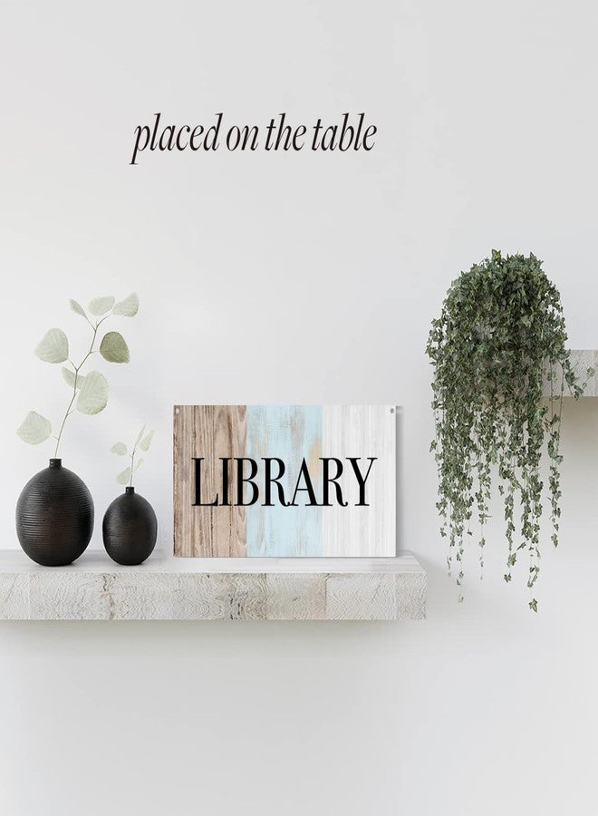 HTBIG Rustic Wood Sign Library Home Farmhouse Wall Hanging Decor Minimalism Wooden Wall Art Decor Decorative Plaque Sign for Book Lover Kids Room House Front Door Bedroom Outside Room Library Reading Room - Image 5